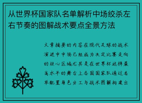 从世界杯国家队名单解析中场绞杀左右节奏的图解战术要点全景方法
